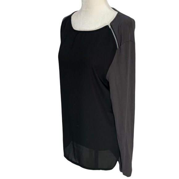 william Rast Black/Grey Long Sleeve Tunic T-shirt Top XS - Picture 4 of 8